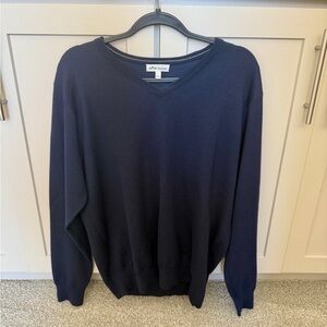 Peter Millar Navy Blue V-Neck Sweater